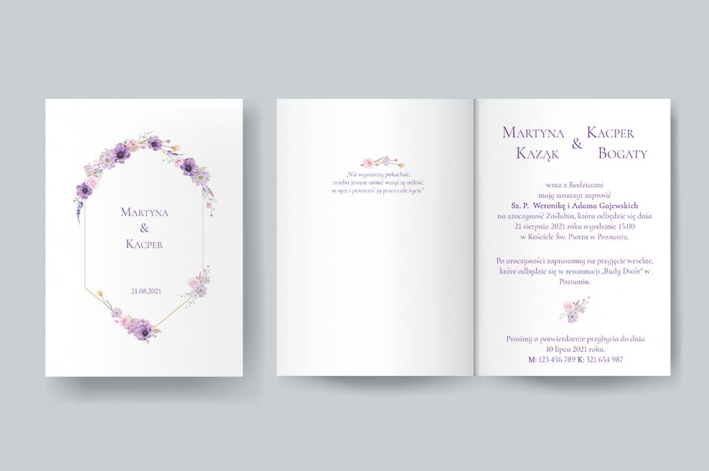 Zaproszenie ślubne Violet boho